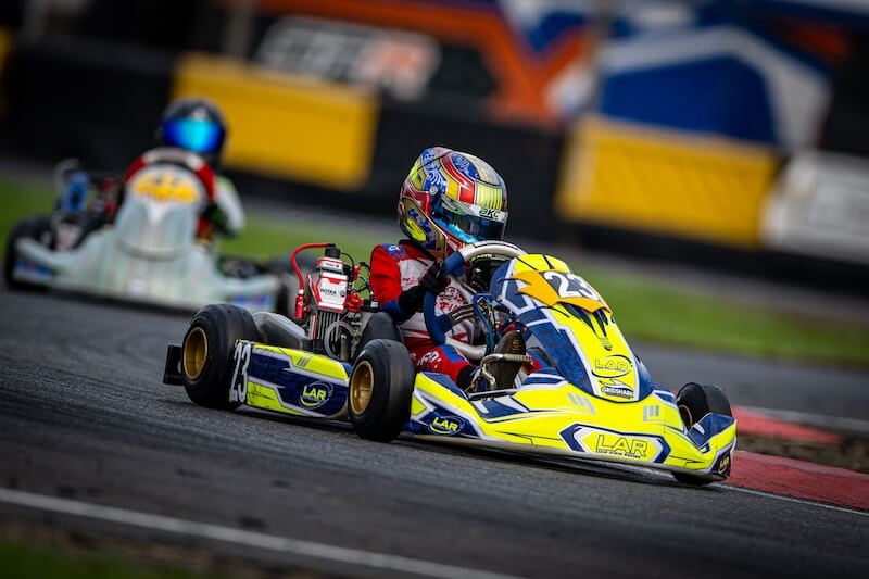 Micro Max kart driver at Liam Atkin Racing