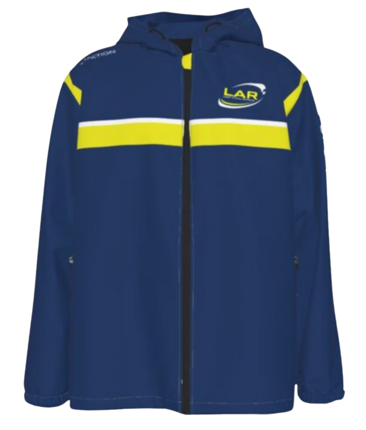 LAR team jacket in blue and neon yellow